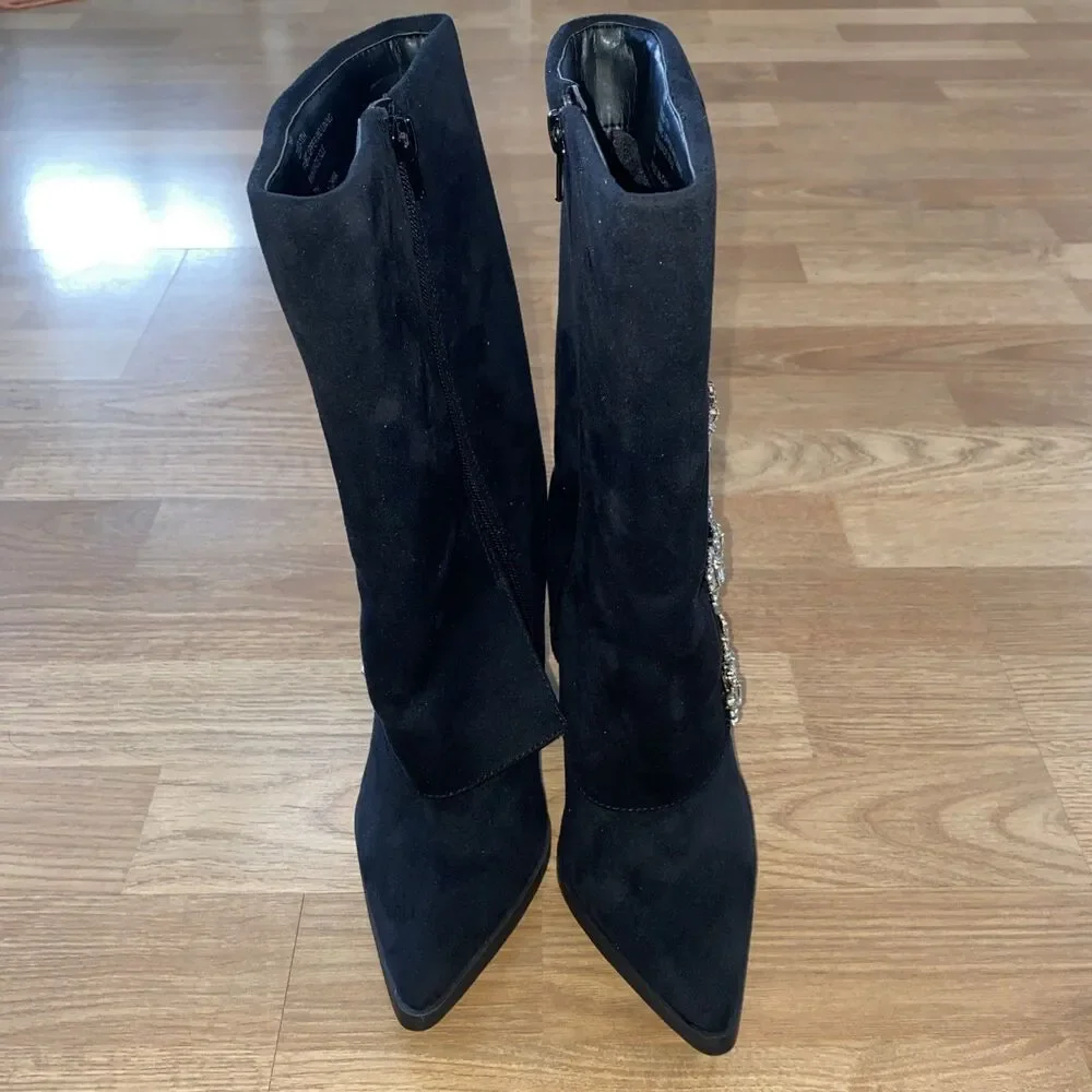 Thalia Sodi Nami Pointed-Toe Rhinestone Embellished Boots NEW Size 7M - Picture 5 of 15